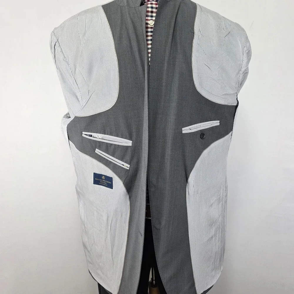 Brooks‎ Brothers Explorer Men's Sport Coat Blazer Two Button Gray Madison 50R